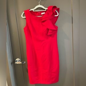 Red semi-formal dress